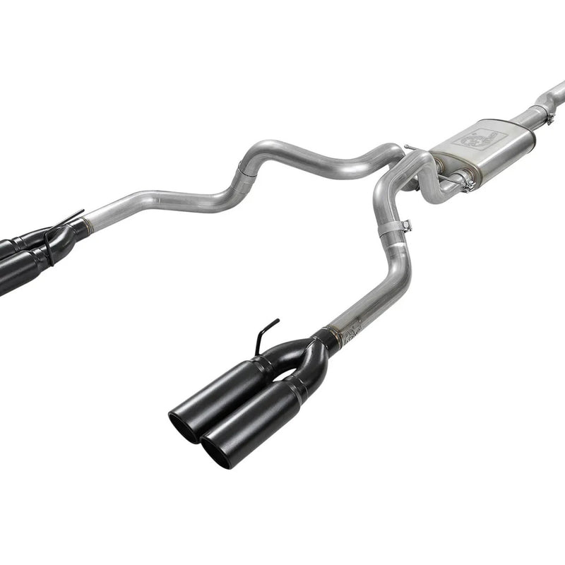 Vulcan Series 4inch to Dual 3inch 304 Stainless Steel Cat-Back Exhaust System (Black tip)