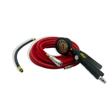 Outback Kitters Tyre Inflator Pressure Gauge with 10m Air Hose (6.5mm ID), Nitto Fitting and Black Carry Case