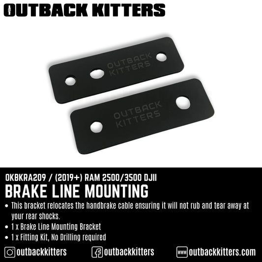 Brake Line Mounting Bracket Kit for Remote Res Shocks