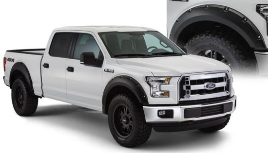 Pocket Style Smooth Fender Flares, Black, Front & Rear