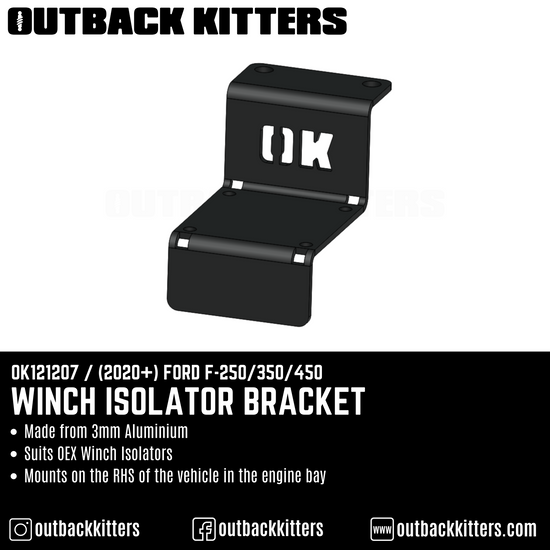 Outback Kitters 2020+ Ford F250 Winch Isolator Bracket