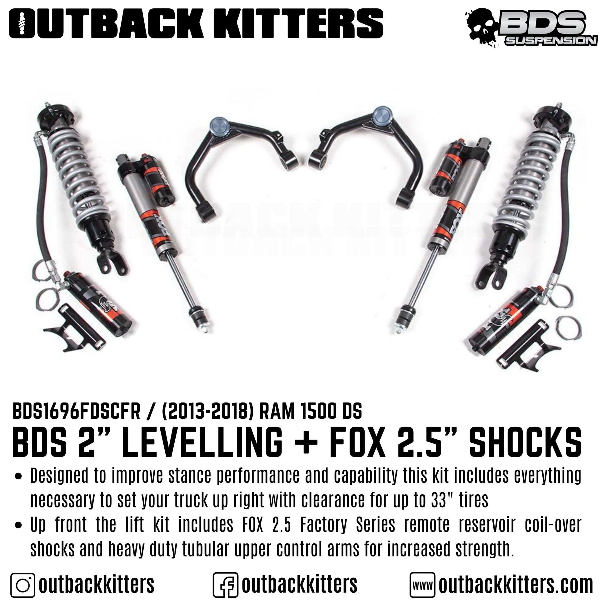 2" Levelling Kit with Fox 2.5"