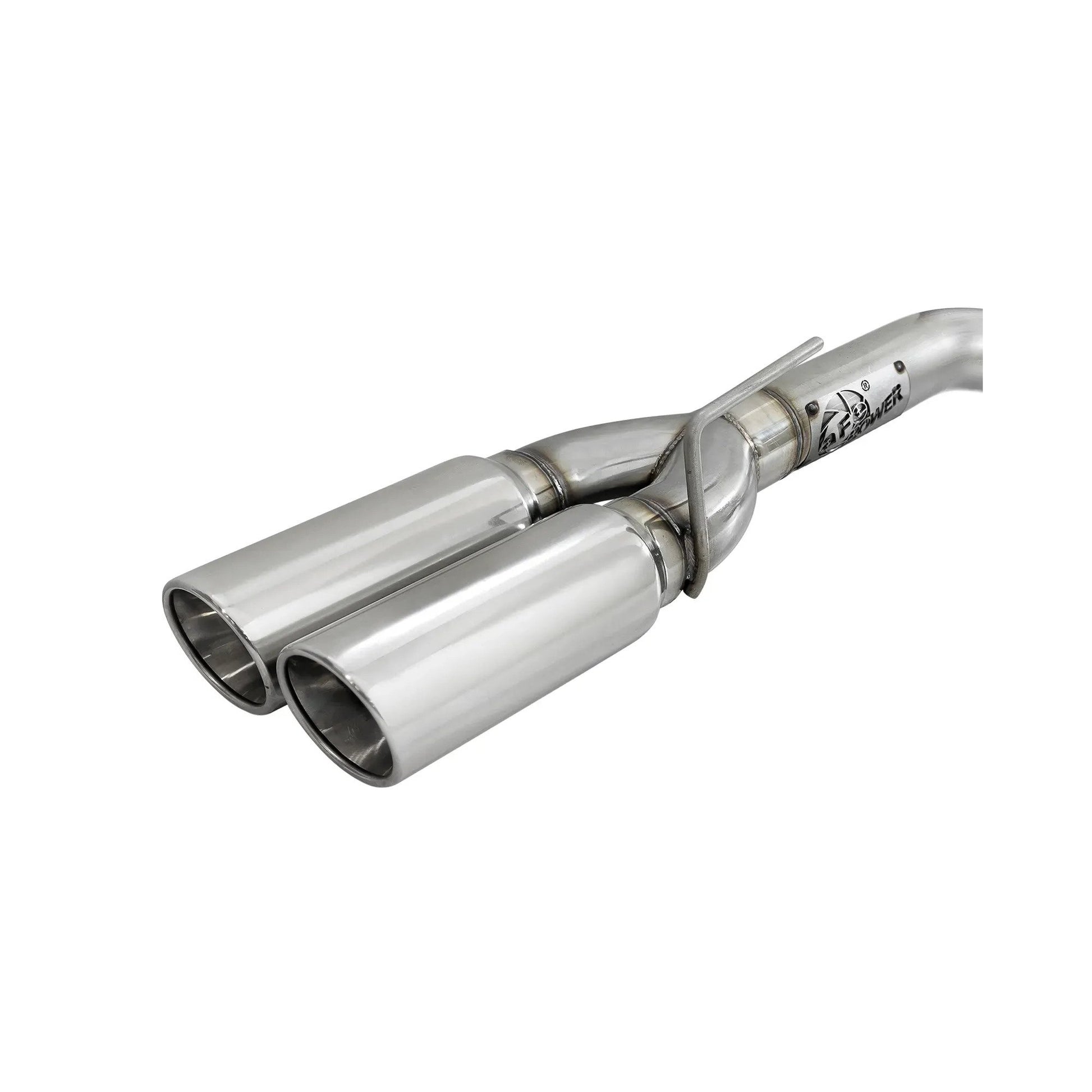 Vulcan Series 4inch to Dual 3inch 304 Stainless Steel Cat-Back Exhaust System, Polished tip