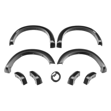 Pocket Style Smooth Fender Flares, Matt Black, Front & Rear