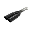Vulcan Series 4inch to Dual 3inch 304 Stainless Steel Cat-Back Exhaust System (Black tip)