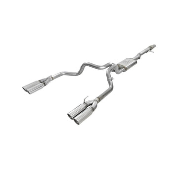 Vulcan Series 4inch to Dual 3inch 304 Stainless Steel Cat-Back Exhaust System, Polished tip