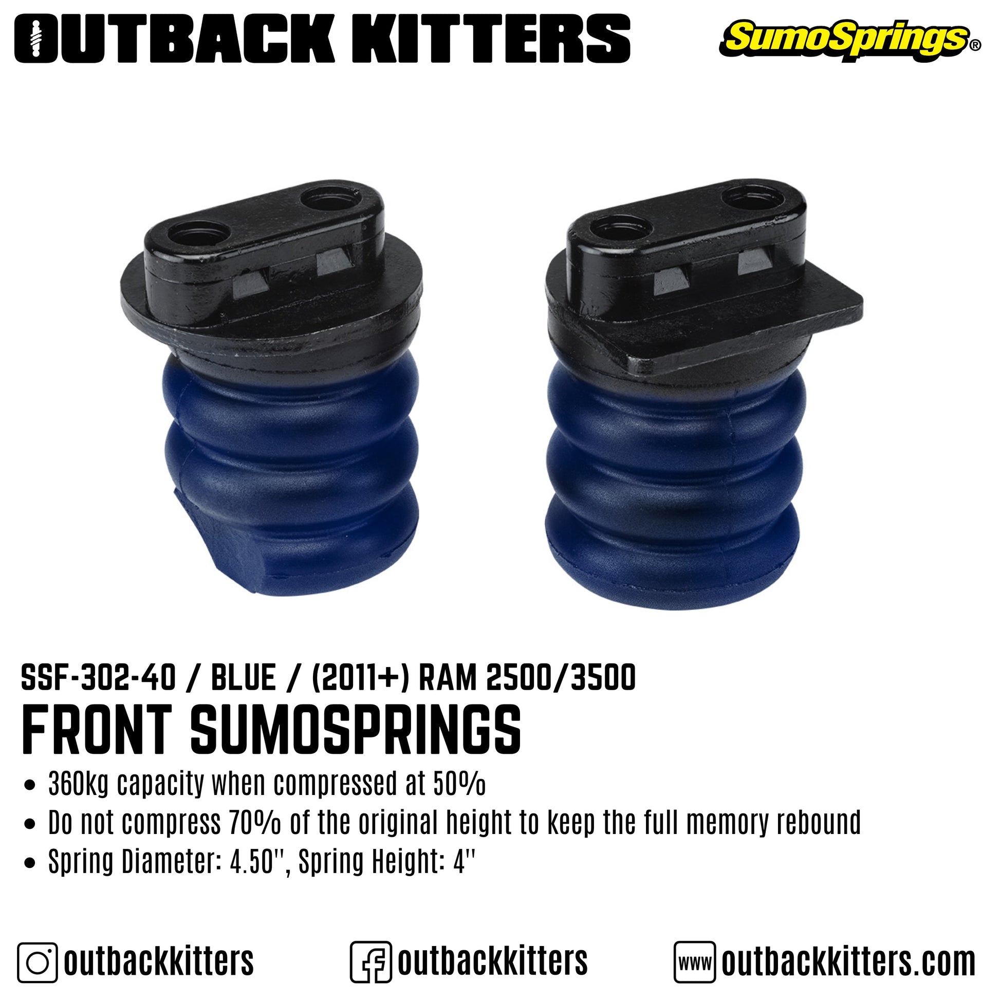 Front SumoSprings - 360kg - Dark Blue