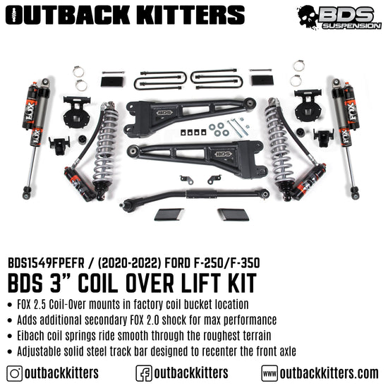 BDS Suspension 3" Coilover Lift Kit for 2020+ Ford F250 - Outback Kitters