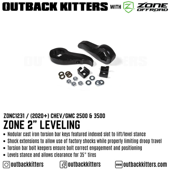 OK with Zone Offroad 2" Levelling Kit for 2011+ Chev/GMC 2500 - Outback Kitters