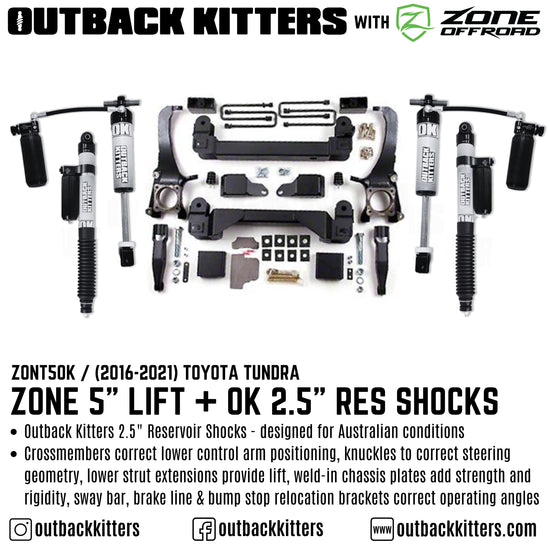 OK with Zone Offroad 5" Lift Kit for 2007-2021 Toyota Tundra - Outback Kitters