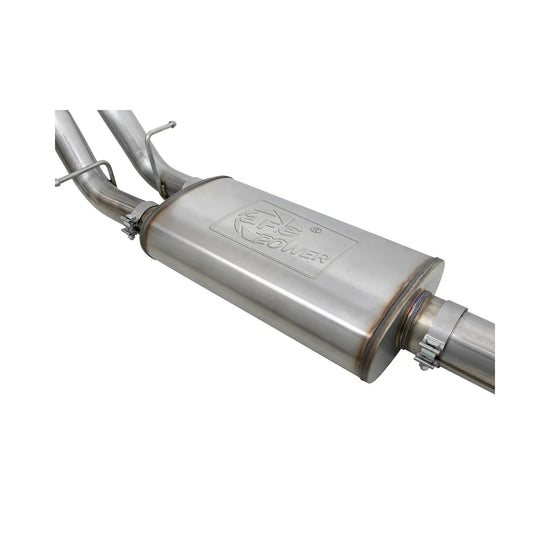 Vulcan Series 4inch to Dual 3inch 304 Stainless Steel Cat-Back Exhaust System (Black tip)