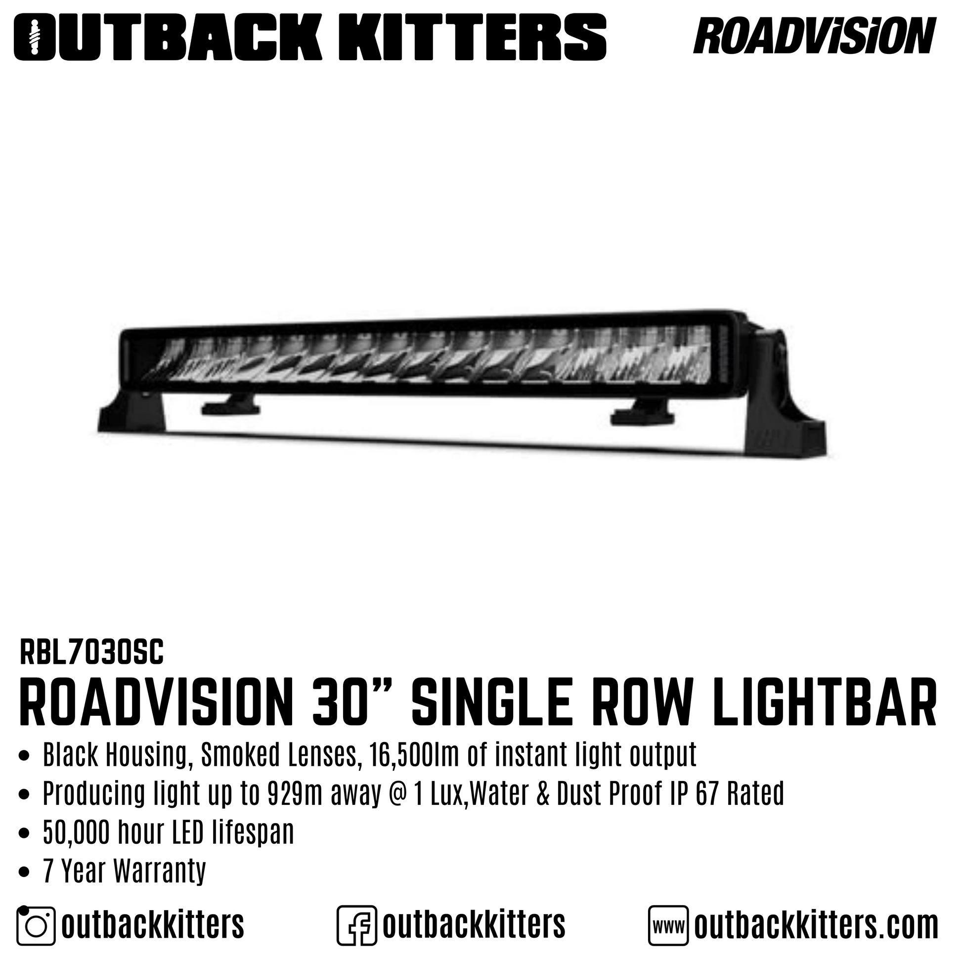 30" LED Dual Row Straight Light Bar Stealth 70 Series