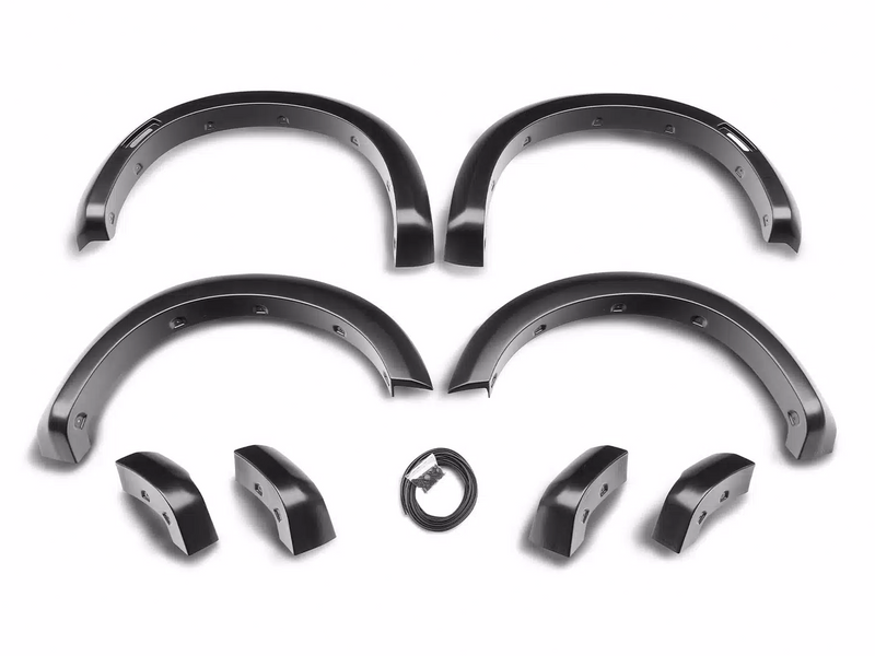 2.1" Extend-A-Fender Smooth Fender Flares, Black, Front & Rear