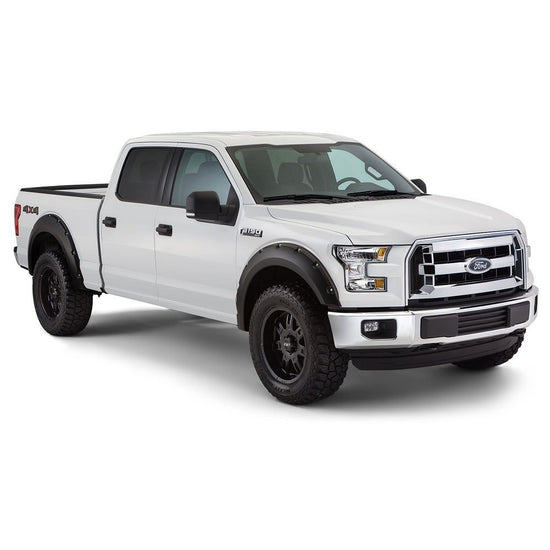 Pocket Style Smooth Fender Flares, Black, Front & Rear