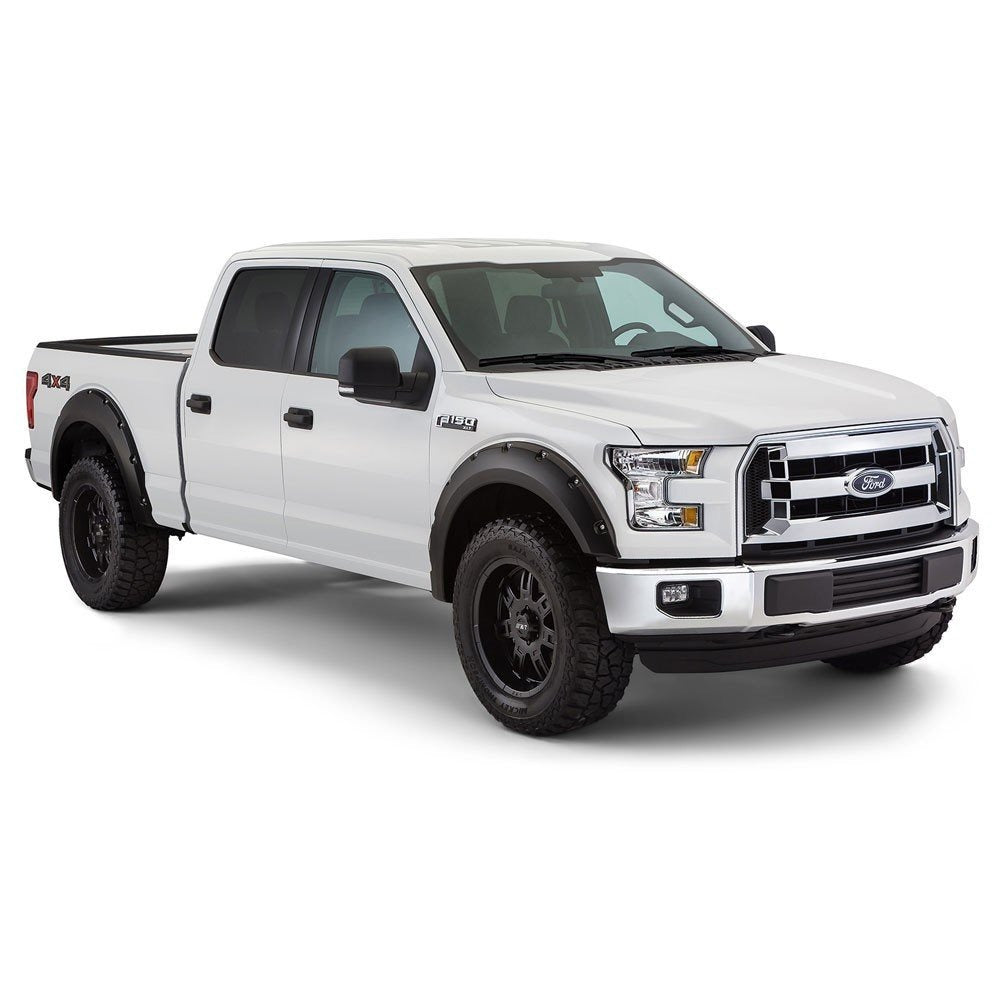 Pocket Style Smooth Fender Flares, Black, Front & Rear