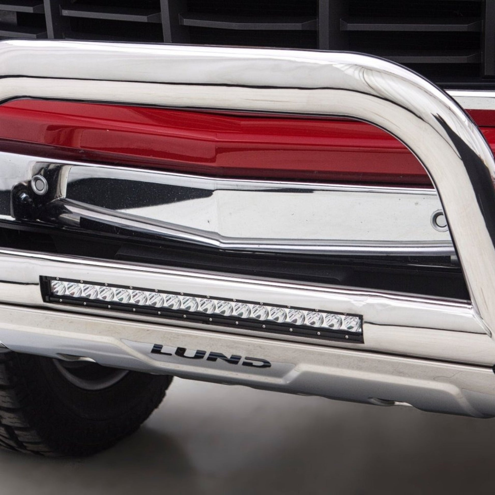 Nudgebar with 20" LED Lightbar, Polished Stainless