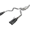 Vulcan Series 4inch to Dual 3inch 304 Stainless Steel Cat-Back Exhaust System (Black tip)