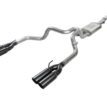 Vulcan Series 4inch to Dual 3inch 304 Stainless Steel Cat-Back Exhaust System (Black tip)