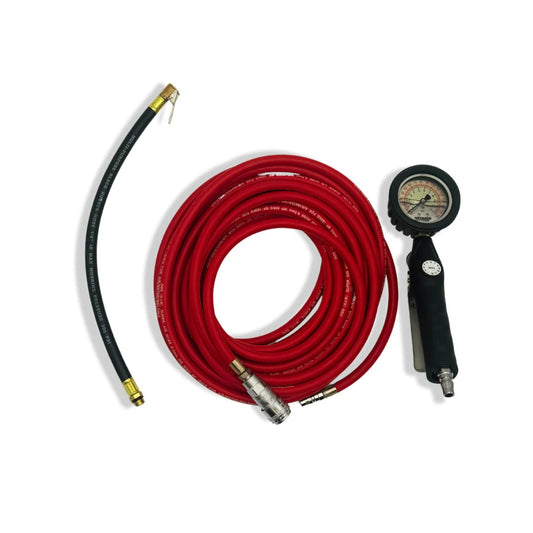 Outback Kitters Tyre Inflator Pressure Gauge with 10m Air Hose (6.5mm ID), Nitto Fitting and Black Carry Case