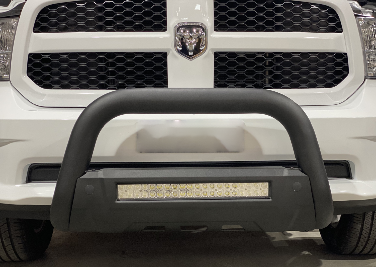 Polished SS Nudge Bar with DBL Row Light Bar