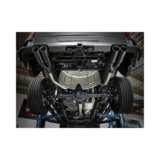 Vulcan Series 4inch to Dual 3inch 304 Stainless Steel Cat-Back Exhaust System (Black tip)