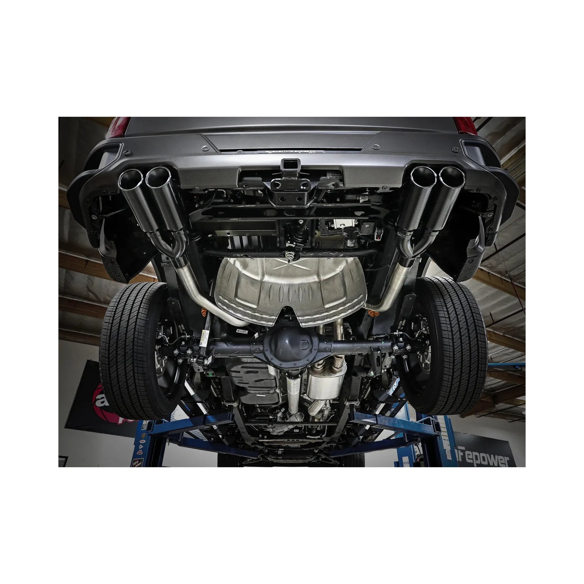 Vulcan Series 4inch to Dual 3inch 304 Stainless Steel Cat-Back Exhaust System (Black tip)